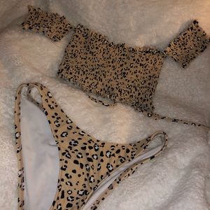 Cheetah print back tie up target bathing suit